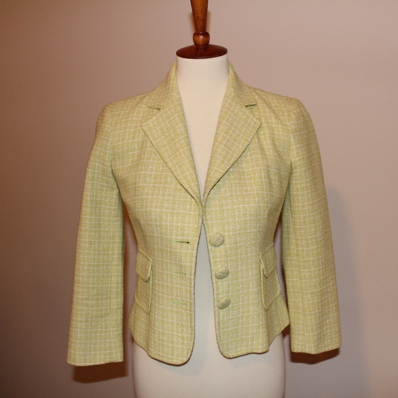 Laundry by Shelli Segal Jacket/Blazer Yellow-Green Sz 2 - Picture 1 of 8